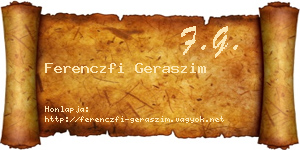 Ferenczfi Geraszim névjegykártya